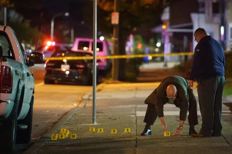 Police investigate the scene of a shooting on North 29th Street and West Dauphin Street on Oct. 18, 2021.