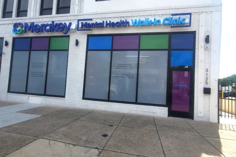 The front of the Merakey Mental Health Walk-In Clinic on 3125 N. Broad St., the city's first urgent care for behavioral health, which will open its doors to patients in Sept. 3.