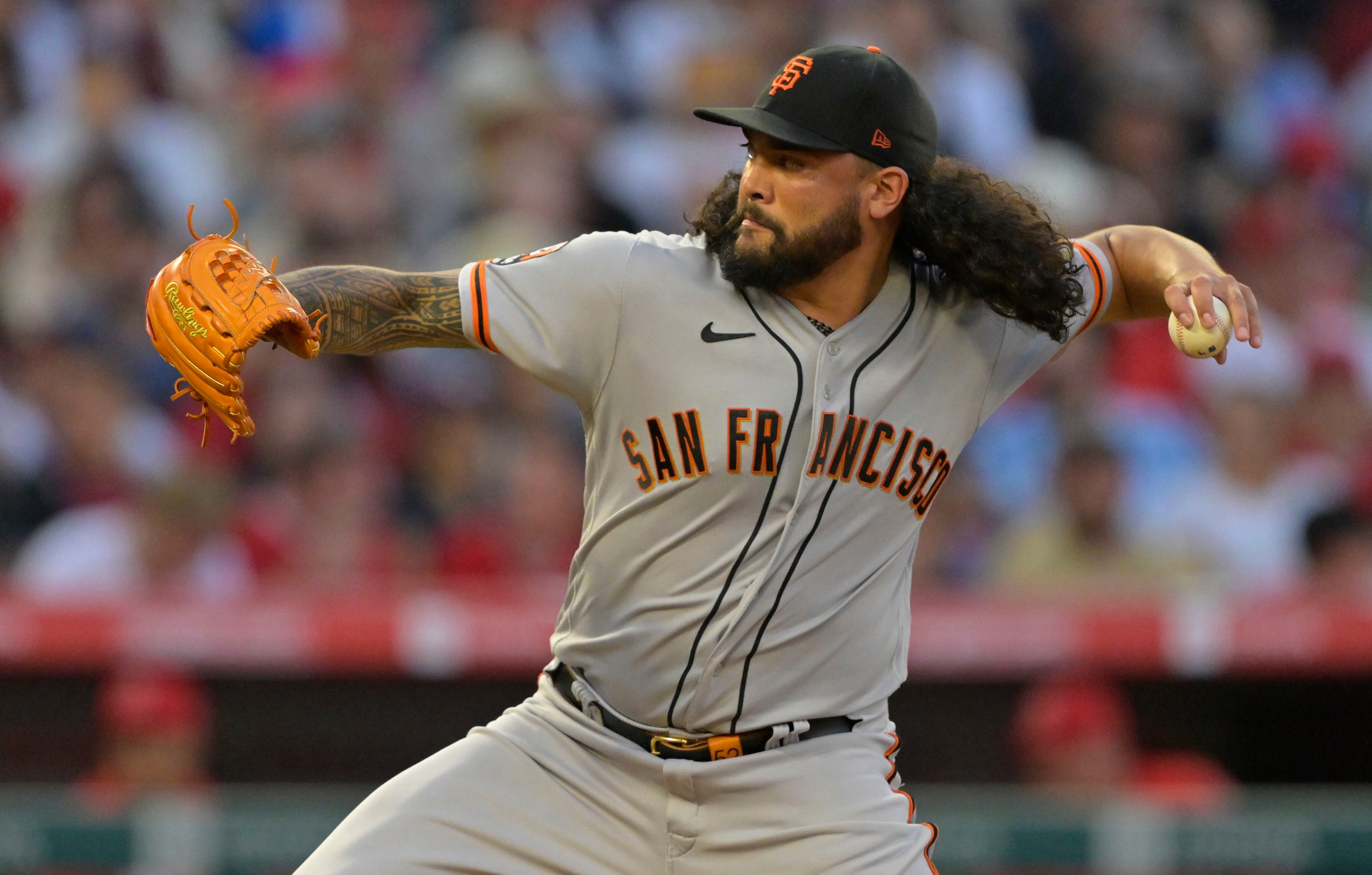 Pitcher Sean Manaea of the San Francisco Giants throws against the News  Photo - Getty Images