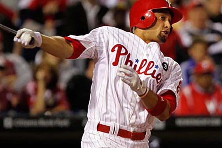 Shane Victorino played in a rehab game with the Lakewood BlueClaws on Saturday. (Laurence Kesterson/Staff file photo)