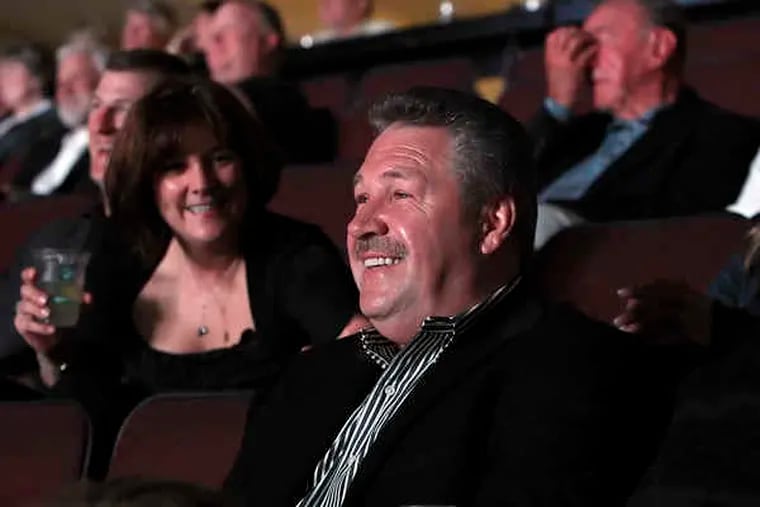 Former Flyer Dave &quot;The Hammer&quot; Schultz takes in a screening of the HBO documentary &quot;Broad Street Bullies&quot; at the Wachovia Center.