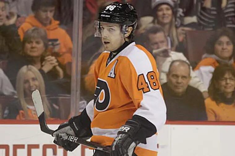 "I was able to push myself fairly hard on the ice at practice," Danny Briere said Thursday. (Matt Slocum/AP file photo)