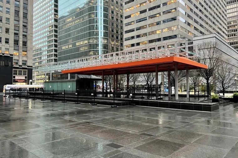 The Plaza Cafe outside of the Comcast Center, 1701 JFK Blvd., on April 7, 2022.