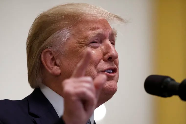 President Donald Trump speaks during the Young Black Leadership Summit at the White House in Washington, Friday, Oct. 4, 2019.