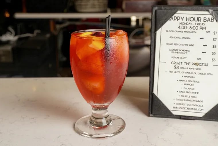 A sangria on special for happy hour at Pizzata Pizzeria & Birreria, 1700 E. Passyunk Ave.