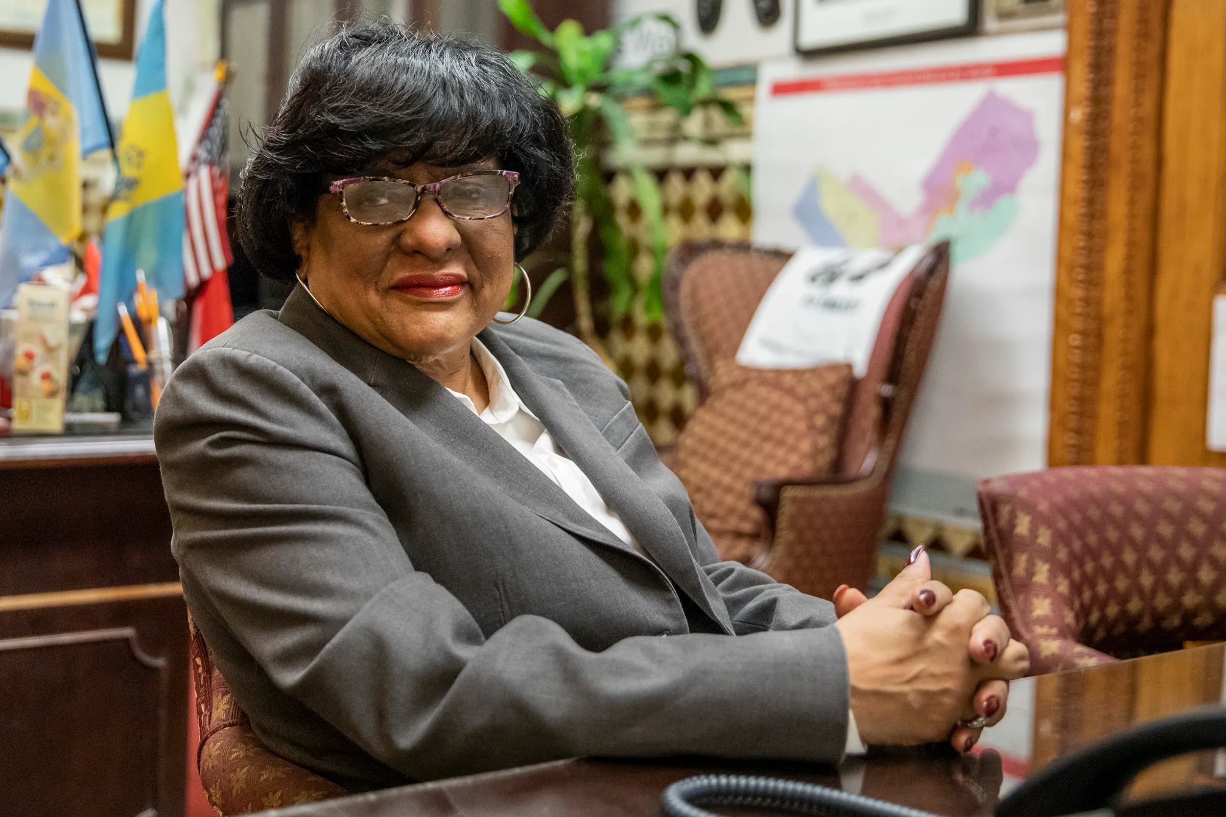 Jannie Blackwell poses for a portrait inside her then-fourth floor City Hall office in March 2019. 
