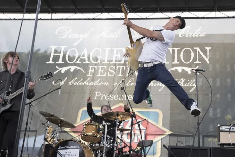 Tommy Conwell, right, and the all-star Philadelphia band performs at the inaugural Hoagie Nation Festival at Festival Pier on May 27, 2017.