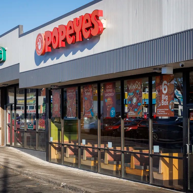 Exterior of Popeyes at North Broad Street and West Champlost Avenue on Wednesday morning, October 16, 2024.