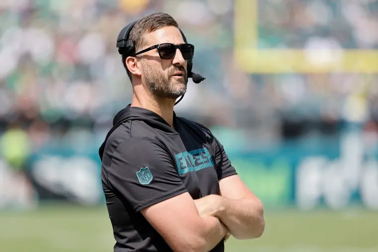 Eagles coach Nick Sirianni during a preseason game against the Minnesota Vikings on Aug. 24.