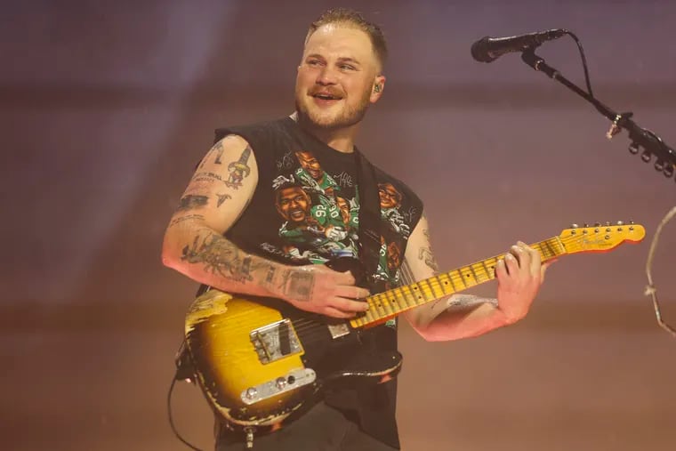 Zach Bryan performs at Lincoln Financial Field in Philadelphia on Tuesday, Aug. 6, 2024.