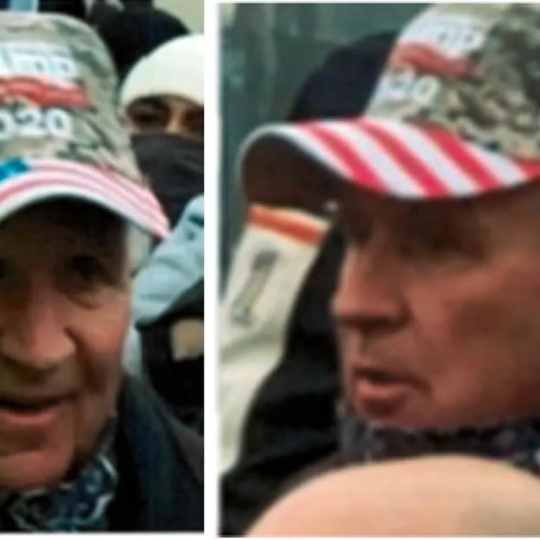 Retired NASCAR driver Tighe Scott is pictured in footage filmed outside the U.S. Capitol building on Jan. 6, 2021.