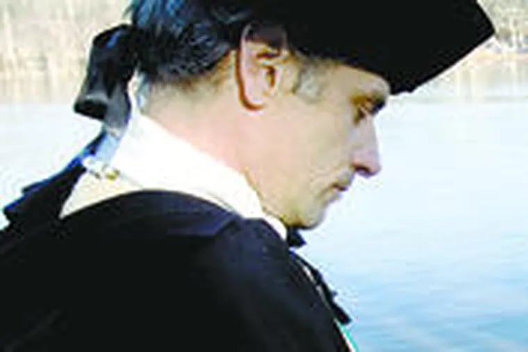 Ronald Rinaldi II as George Washington will be joined by his father and son during the annual crossing. Story, B3.