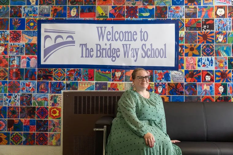 Erin Bernard, executive director at the Bridge Way School in Philadelphia, the only recovery high school in the state, is shown on Aug. 29, 2023.