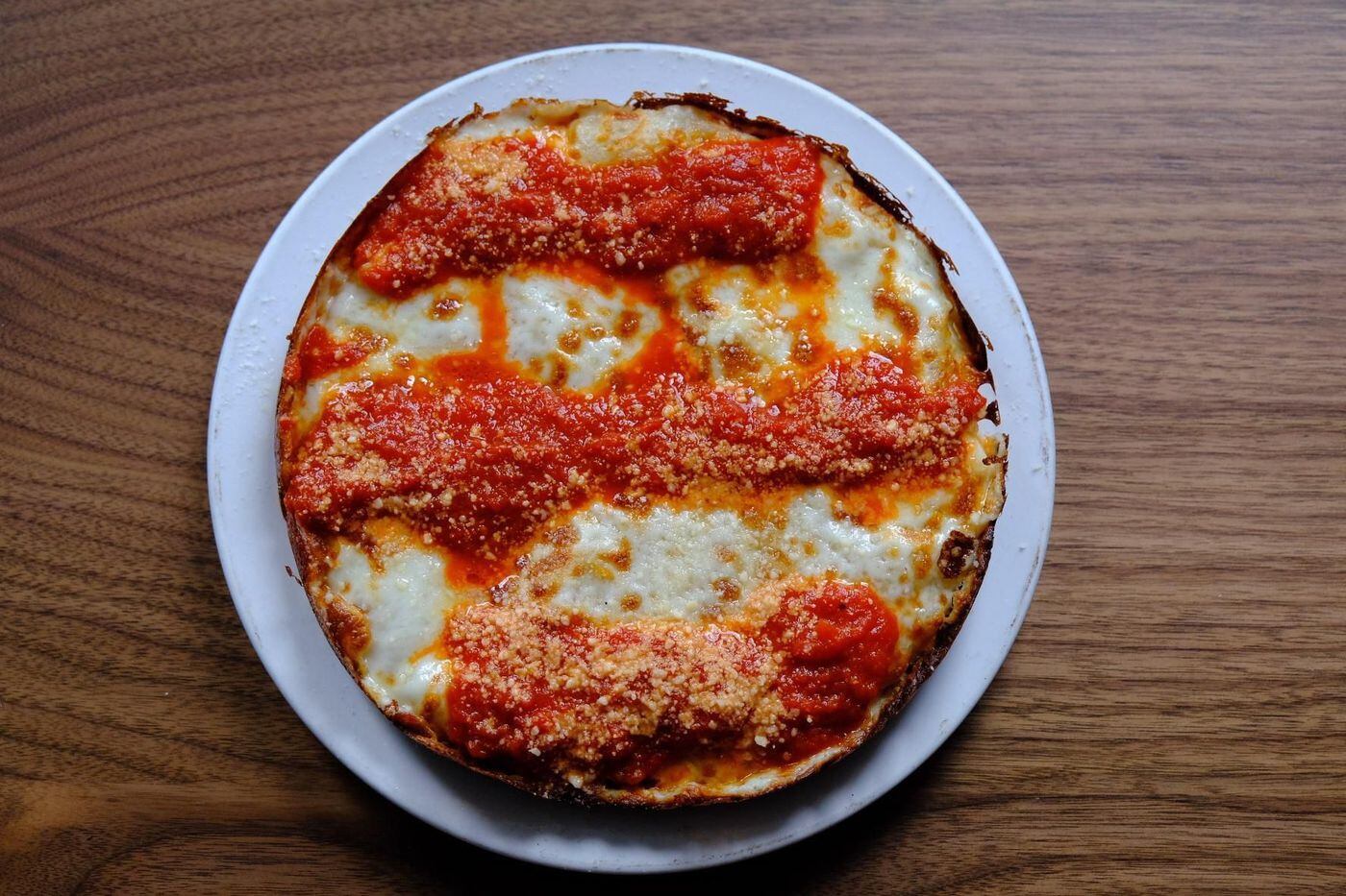 A 9-inch red pizza at Bourbon & Branch.