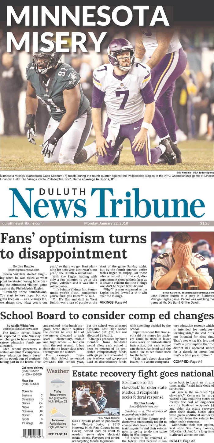 minnesota vikings front page