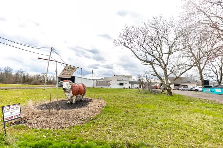 The outside of the Kingdom Provisions slaughterhouse in Pipersville, Pa., on March 15.