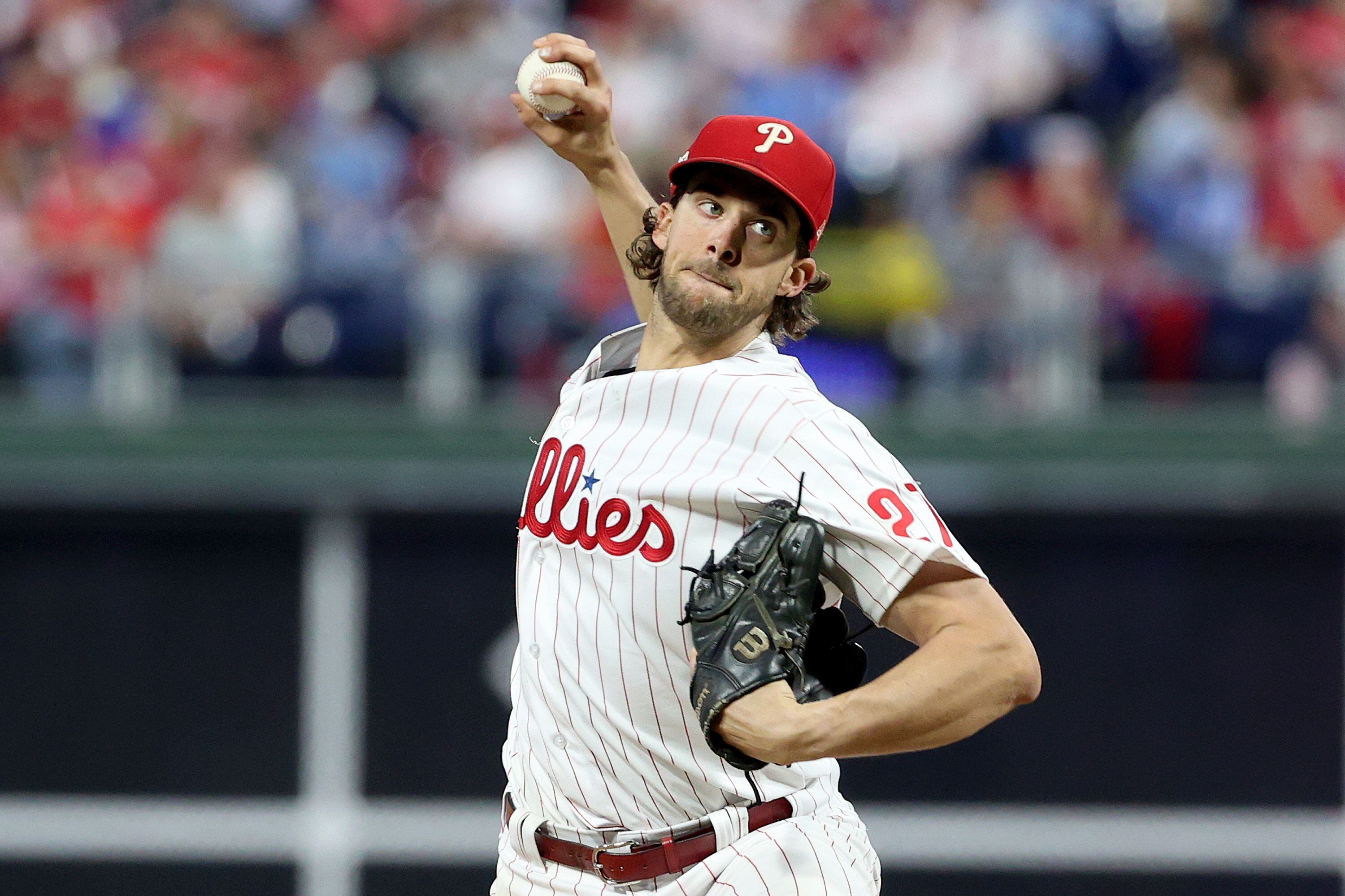 Pitcher Aaron Nola of the Philadelphia Phillies delivers a pitch News  Photo - Getty Images