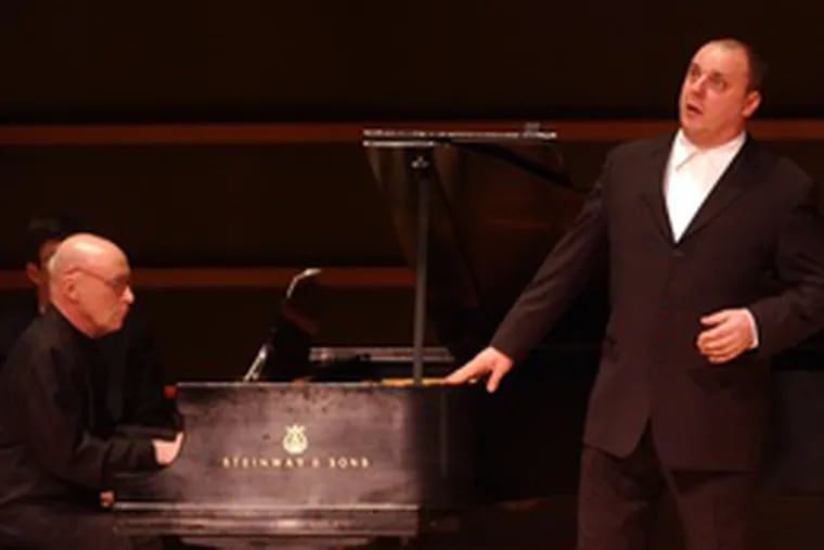 Baritone Matthias Goerne with Christoph Eschenbach accompanying in recital Monday at Carnegie Hall.