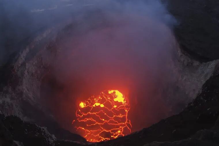 active volcanic crater