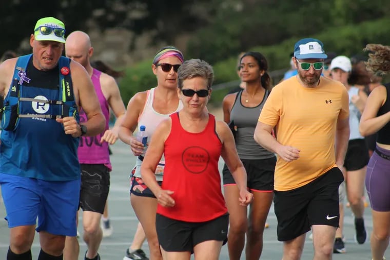 Despite the sweltering heat and humidity, runners Saturday morning kick off the training season for the 2023 AACR Philadelphia Marathon along Kelly Drive. The marathon is Nov. 19.