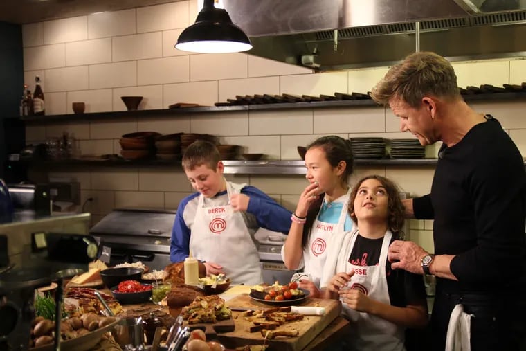 Gordon Ramsay offers feedback to "MasterChef Junior" contestants after the shooting at High Street on Market in Old City.