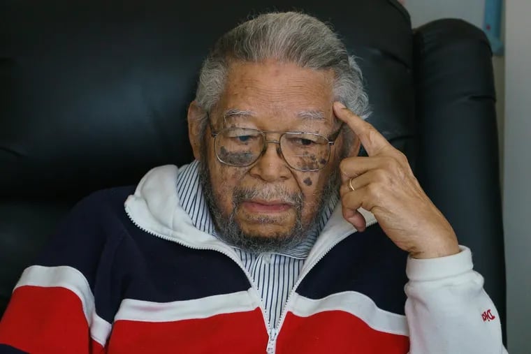 After serving in the Army during World War II, Nelson Henry received a racially discriminatory "blue discharge" because he was black, Henry is shown here in his apartment in Philadelphia, April 25, 2019. Now, more than 70 years later, Henry, 95, wants the Army to clear his name and grant him an honorable discharge.