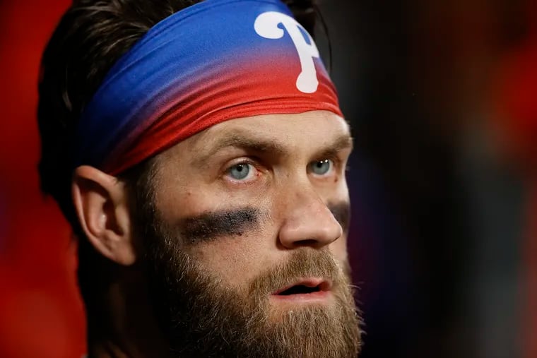 Phillies designated hitter Bryce Harper against the St. Louis Cardinals in game two of the National League wild card series.