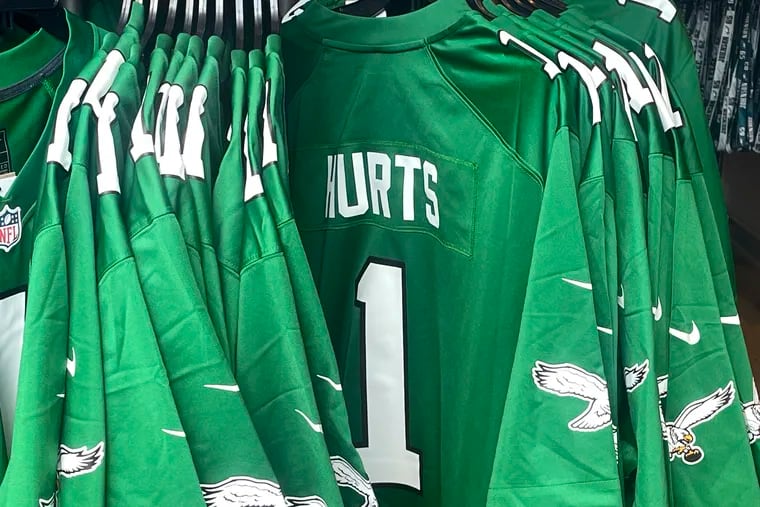 Fanatics order status on some Eagles kelly green jerseys: Not until October