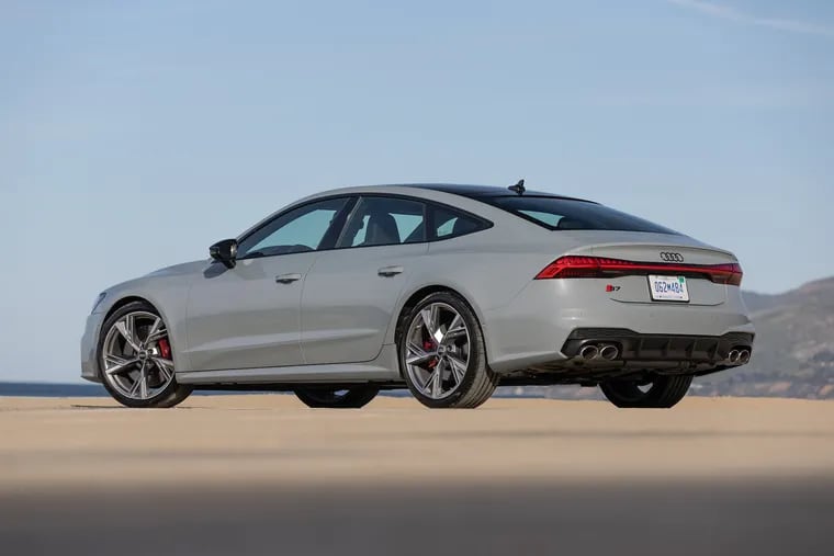 The 2024 Audi S7 from its best side: The one people see as you whiz past them. Also the one with the lift gate that allows for toting more stuff.