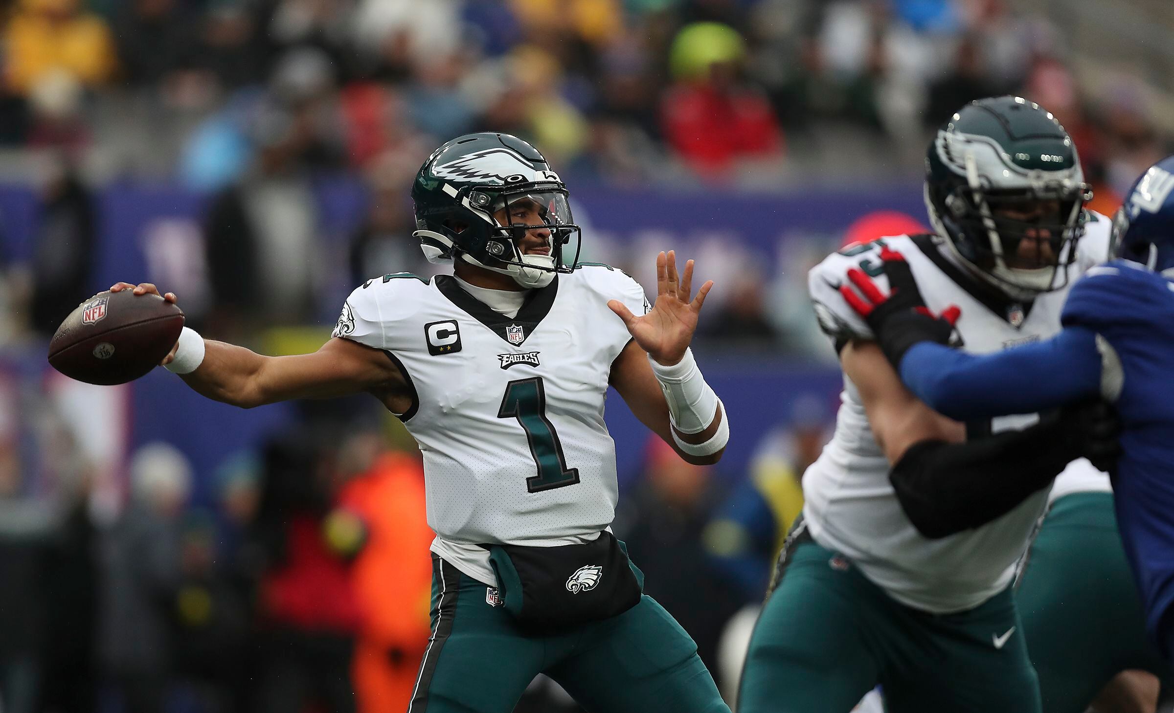 Philadelphia Eagles running back Miles Sanders (26) warms up before an NFL  football game against the New York Giants on Sunday, Dec. 11, 2022, in East  Rutherford, N.J. (AP Photo/Adam Hunger Stock