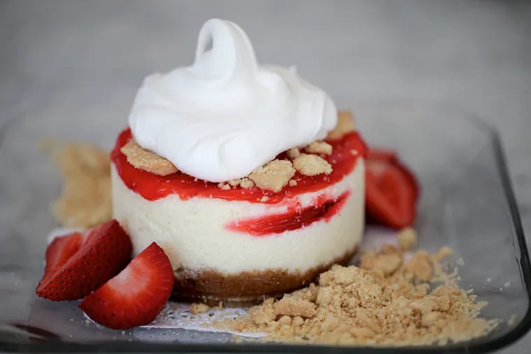 A strawberry shortcake cheesecake from the Cheesecake Lady, a cheesecake-dedicated bakery, in Elkins Park, Pa., on July 12, 2020.