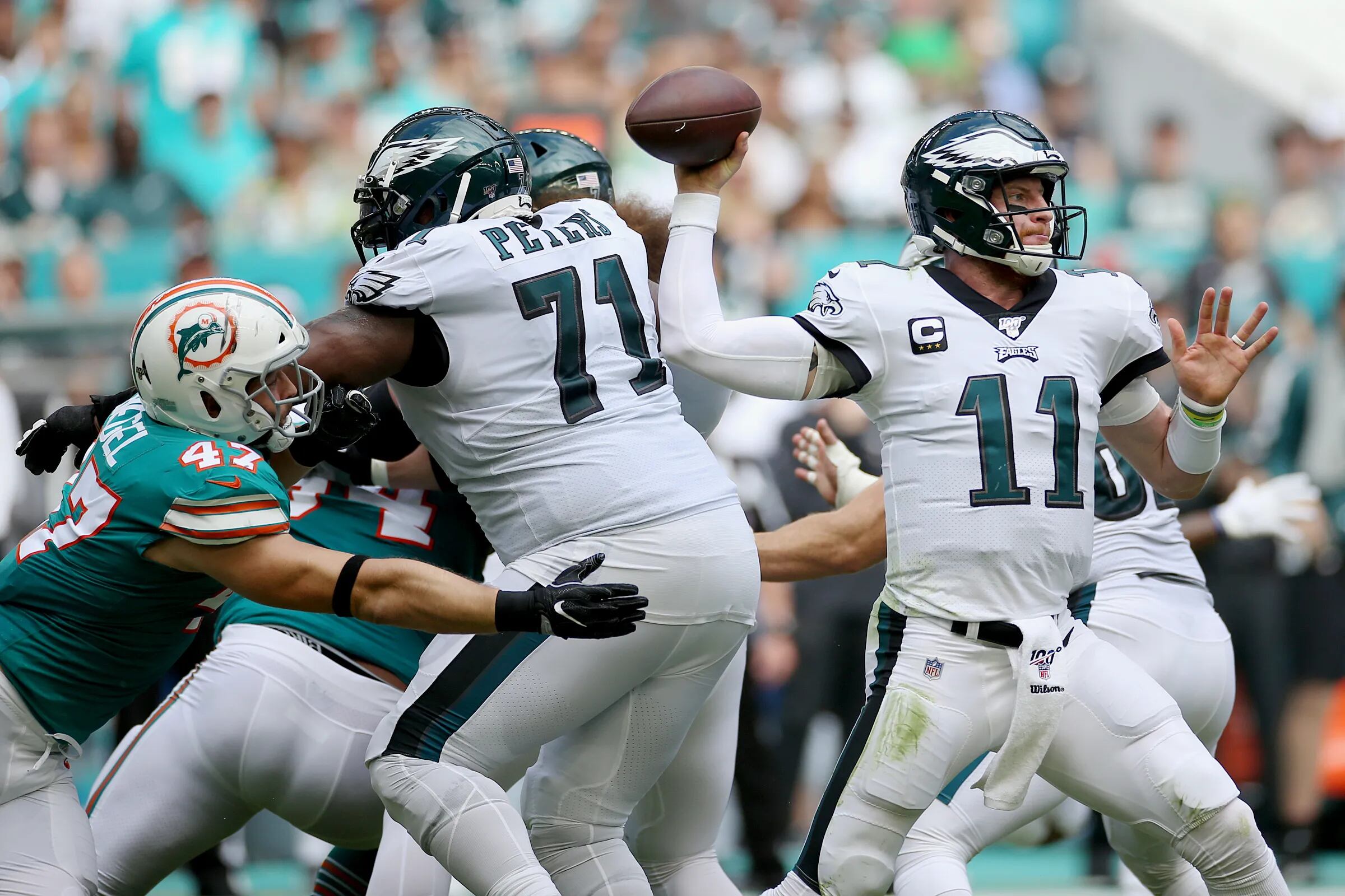 Miami Dolphins, 37, Philadelphia Eagles, 31 — NFL, Week 13