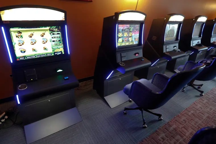 A row of Pennsylvania Skill brand game terminals photographed June 18, the day Pennsylvania's highest court said it will decide whether the cash-paying electronic game terminals that have become commonplace in convenience stores, bars, and other businesses are unlicensed gambling machines.