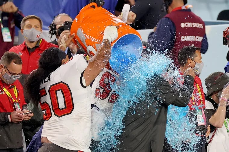 What color was the Gatorade shower in Super Bowl 2023?