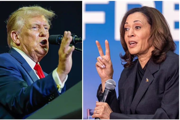 Former President Donald Trump (left) and Vice President Kamala Harris (right)