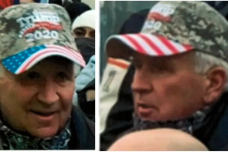 Retired NASCAR driver Tighe Scott is pictured in footage filmed outside the U.S. Capitol building on Jan. 6, 2021.