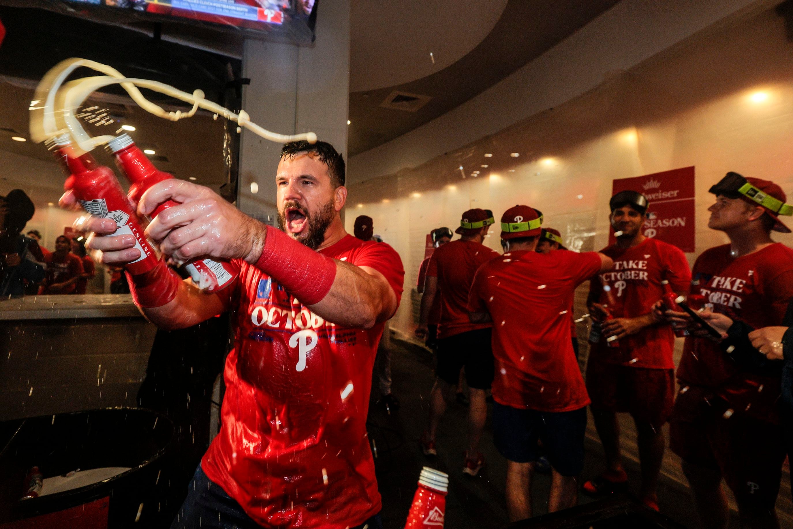 Watch Phillies WAGs go crazy after team clinches playoff spot