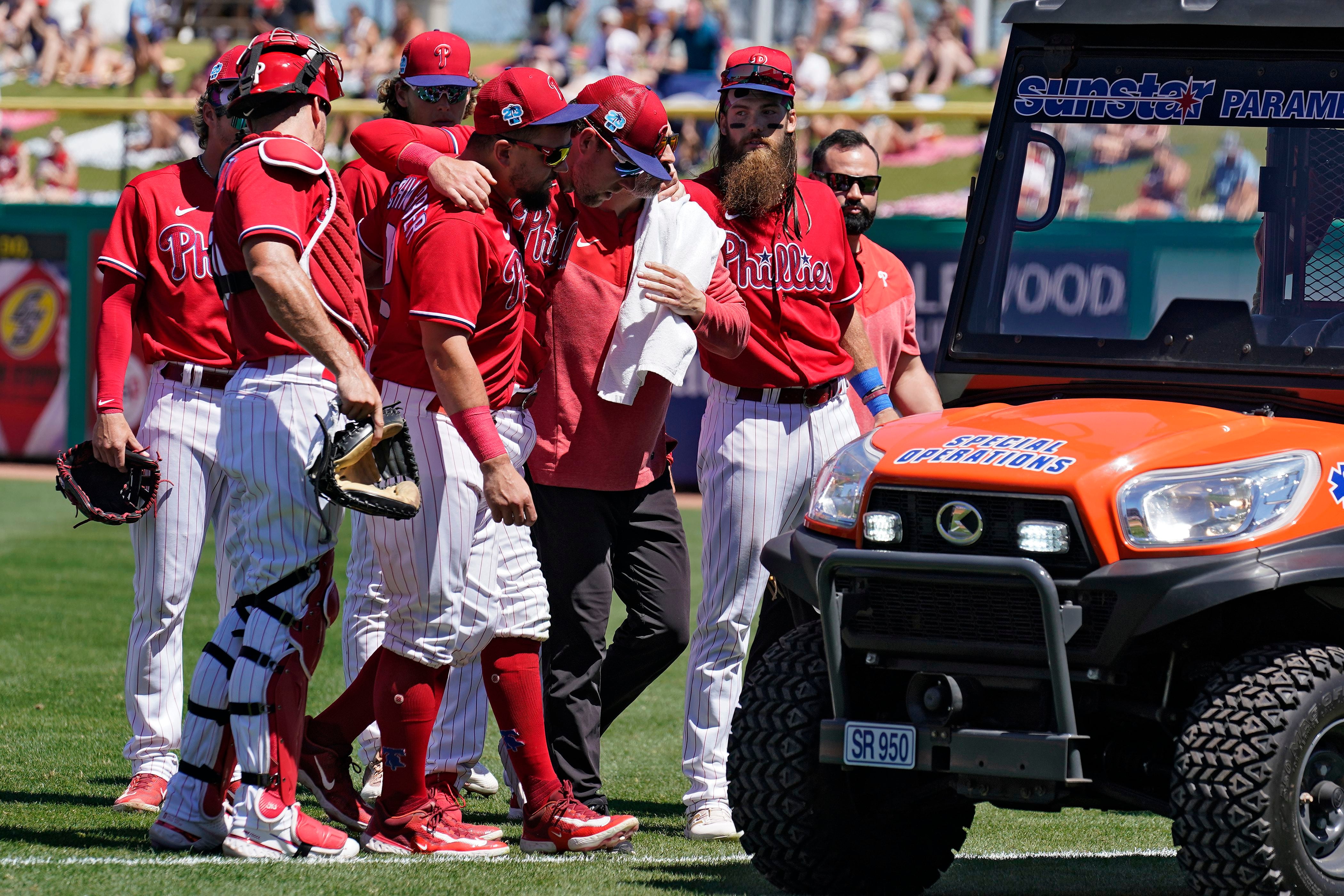 Rhys Hoskins is back in the clubhouse and gave update on knee injury – NBC  Sports Philadelphia