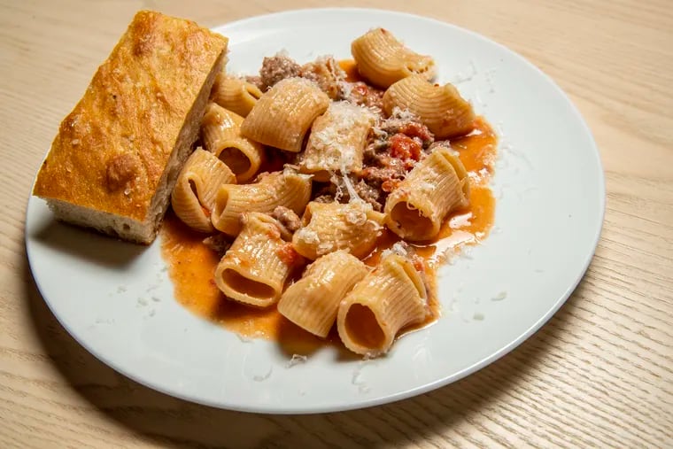 The Rigatoni with Fiorella Sausage Ragu that was offered at the preview for Marc Vetri’s pasta bar, Fiorella.