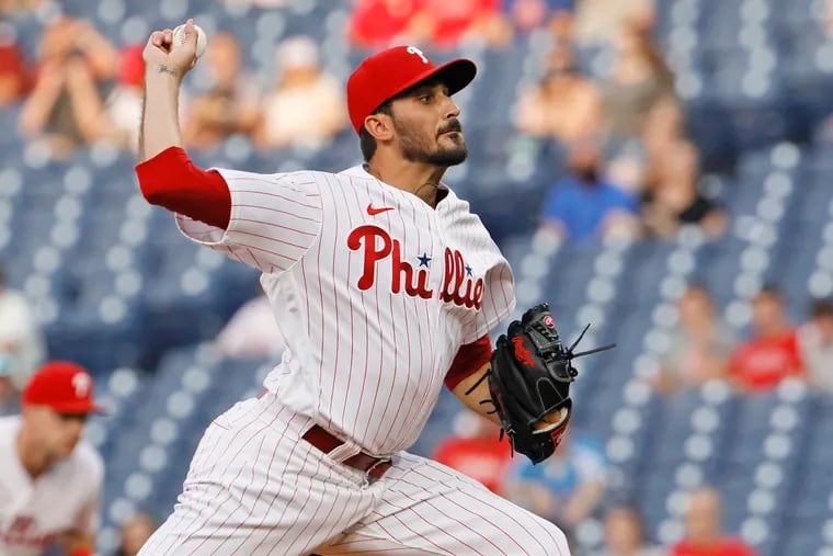 Phillies pitcher Zach Eflin will come off the injured list to start on Thursday night against the Diamondbacks.