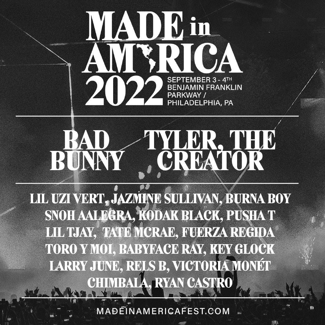 Made in America Philadelphia 2022 lineup: Bad Bunny, Tyler, the Creator,  Lil Uzi Vert, Jazmine Sullivanheadline Parkway concert - 6abc Philadelphia