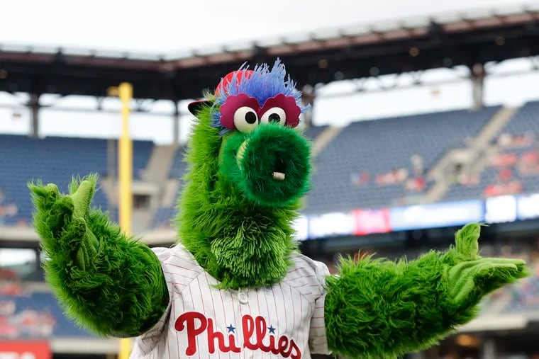 The Phillie Phanatic before a Phillies game at Citizens Bank Park, where they'll open a three-game series against the Chicago Cubs on Friday.