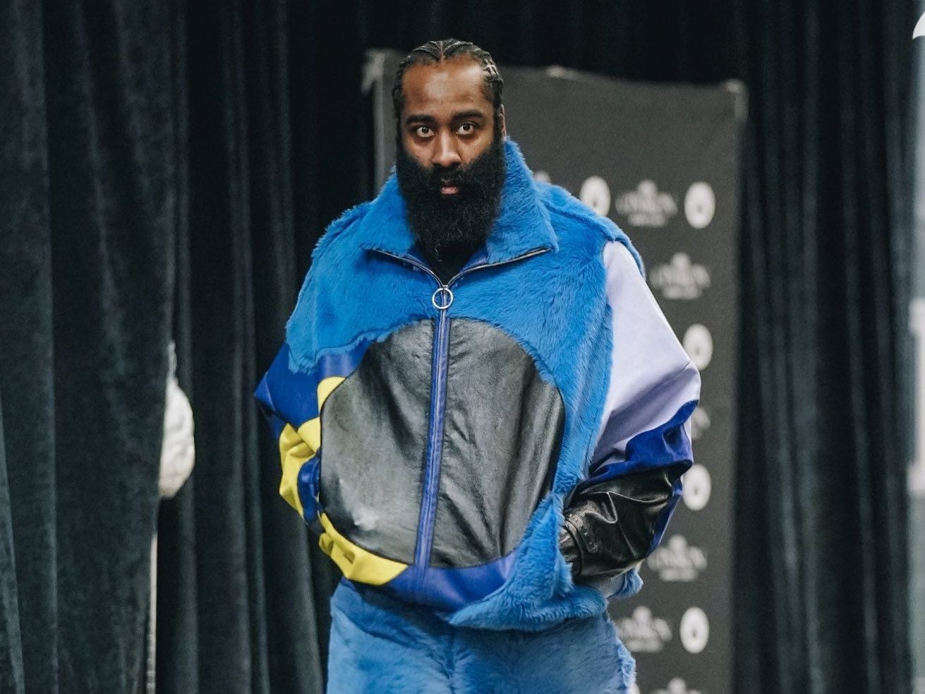 James Harden's blue furry get-up was designed in Milan, not on