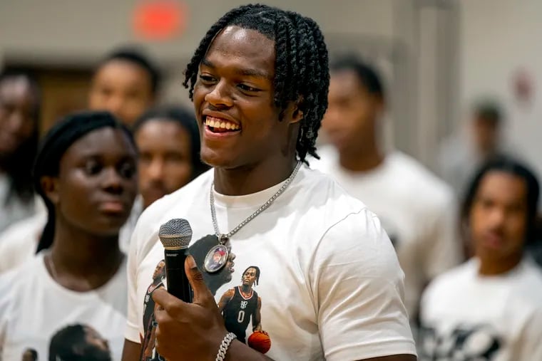 Imhotep Charter grad and PIAA Class 5A Player of the Year Ahmad Nowell hosted a free youth skills clinic at the Panthers' gym.