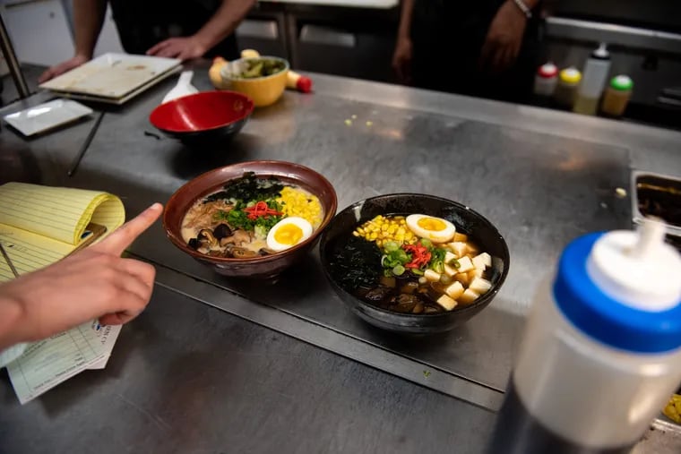 Ramen is ready to be served from the kitchen of Sango Kura in the Delaware Water Gap, Pa. The establishment is a converted diner space, and has been open since 2018.