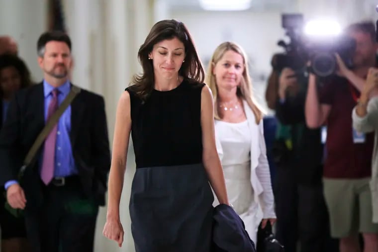 Former FBI lawyer Lisa Page after an interview with lawmakers behind closed doors on Capitol Hill in Washington in July of 2018.