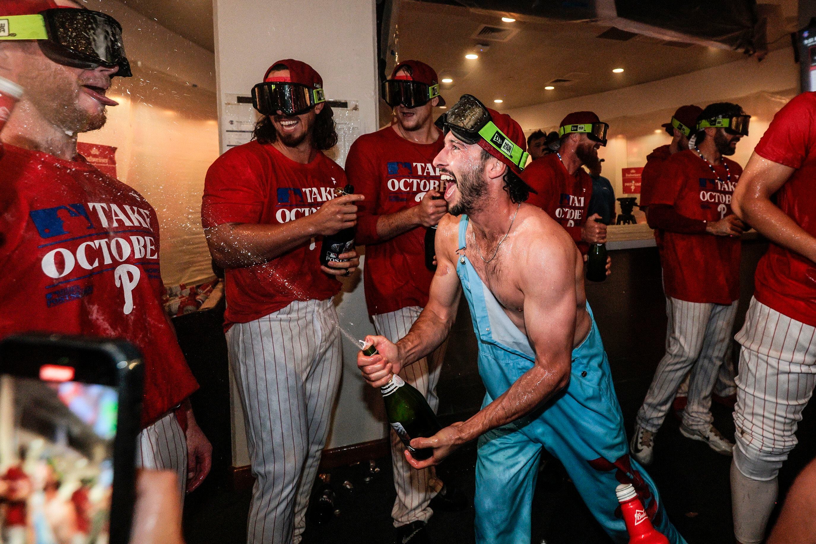 Philadelphia Phillies Celebrate Win with Wild Celebration — See