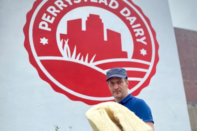 Cheesemaker Yoav Perry outside his Kensington Creamery, which makes aged cheeses and fresh schmear from locally sourced dairy.