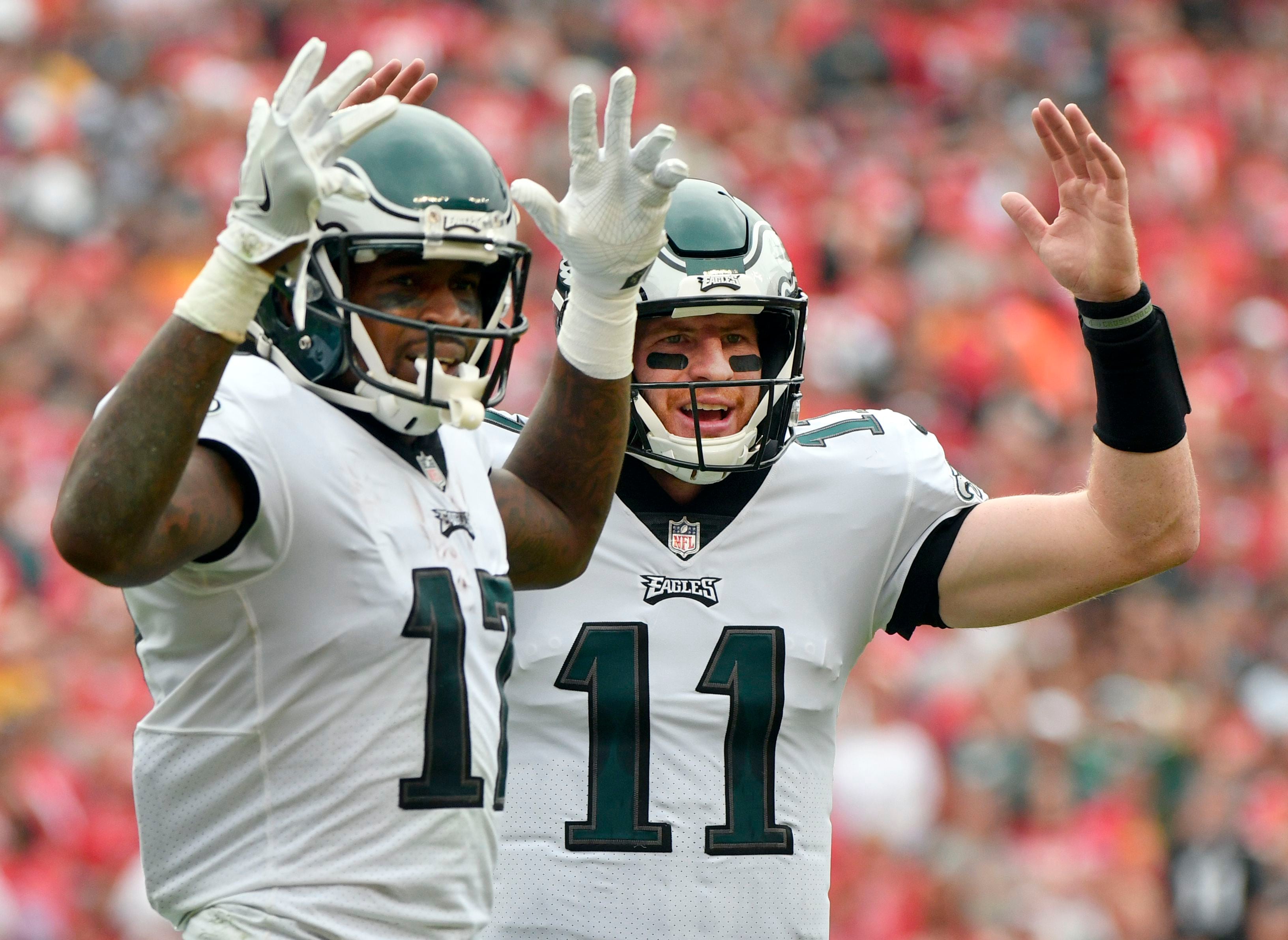 Philadelphia Eagles' Carson Wentz, Alshon Jeffery aren't big