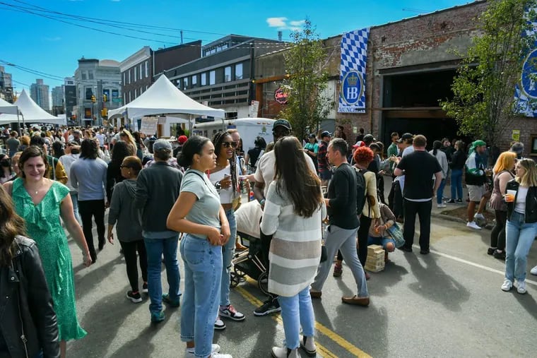 Festivalgoers will enjoy a car-free Frankford Avenue during the Fishtown Fall Feastivale in Philadelphia on Sept. 28.